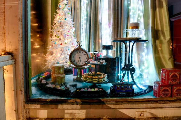 Decorated storefronts in Cherry Valley, N.Y., aim to bring some cheer — and some visitors — to the isolated town about an hour west of Albany. This installation by Anne Loretto is called Konditorei Europa.